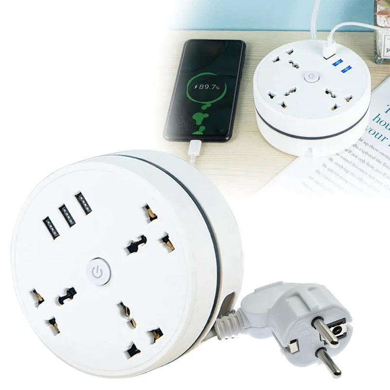 EU Plug AC Outlet Smart Home Power Strip – Multipurpose Electrical Extension Cord with USB Ports & Fast Charging